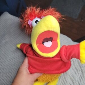 Vintage Fraggle Rock Red Fraggle Plush Hand Puppet Jim Henson 80s Red Sweater